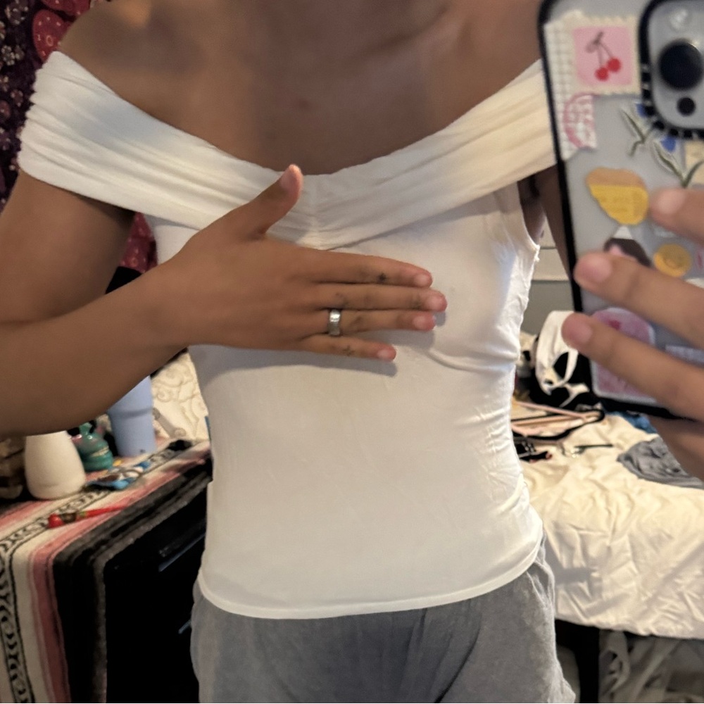 Off-Shoulder White Top